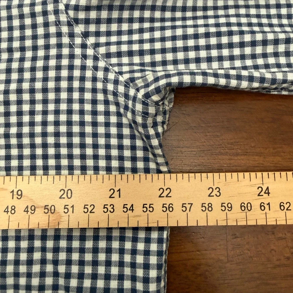 Filson Button Down Shirt Mens Large L Navy Blue Gingham Check Cotton Workwear - Picture 6 of 8